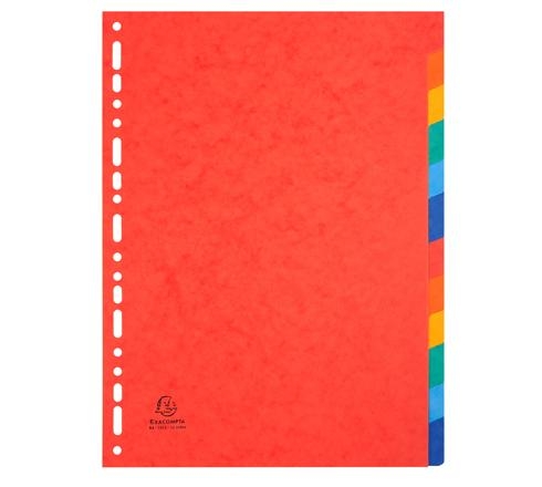 EXACOMPTA Jeu d'intercalaires 12 positions en carte lustrée 3/10e format A4 225g