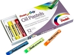 Boîte de 12 pastels à l'huile diamètre 8 mm - PENTEL 